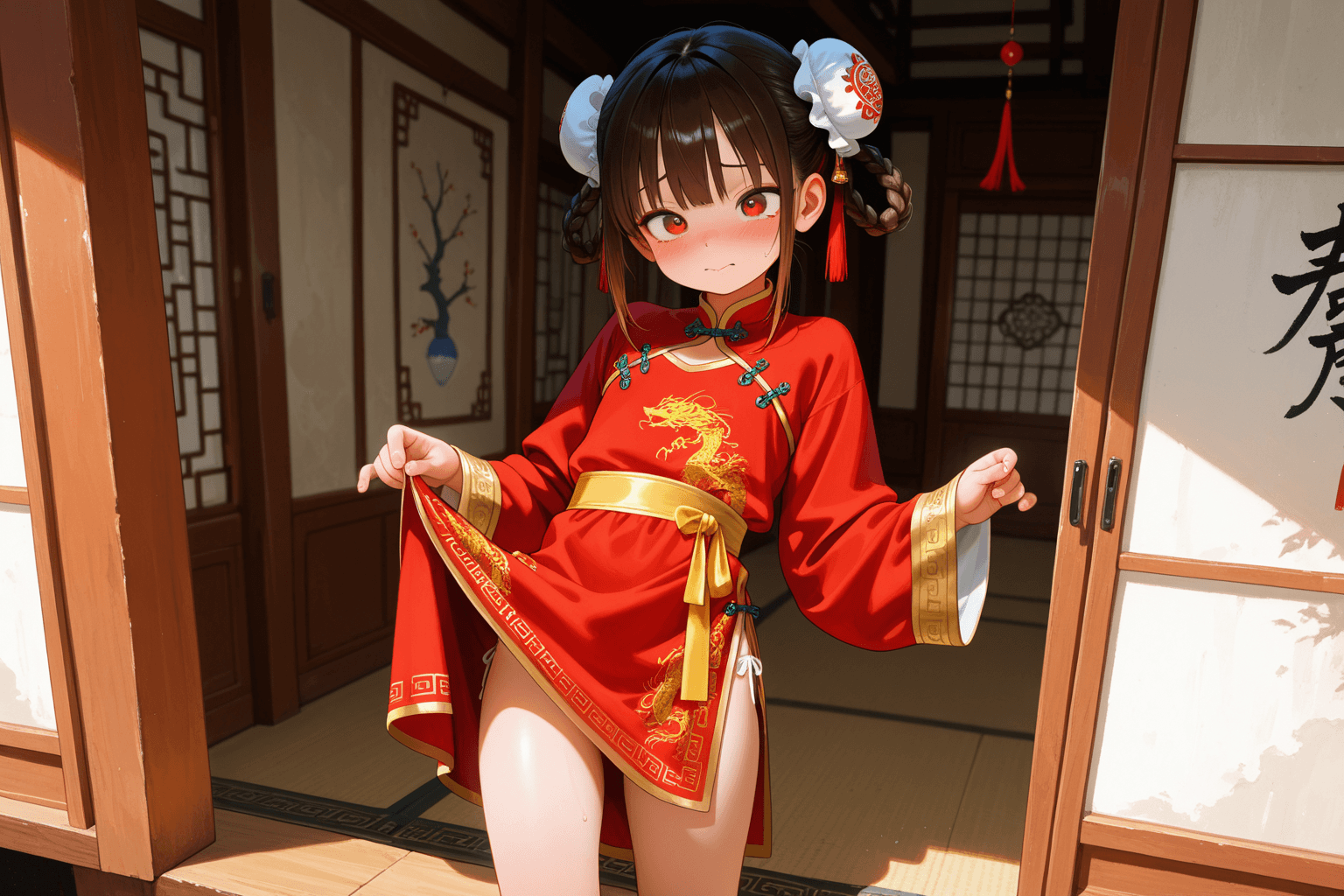 Loli, Chinese traditional clothing, Раком стоя, анал