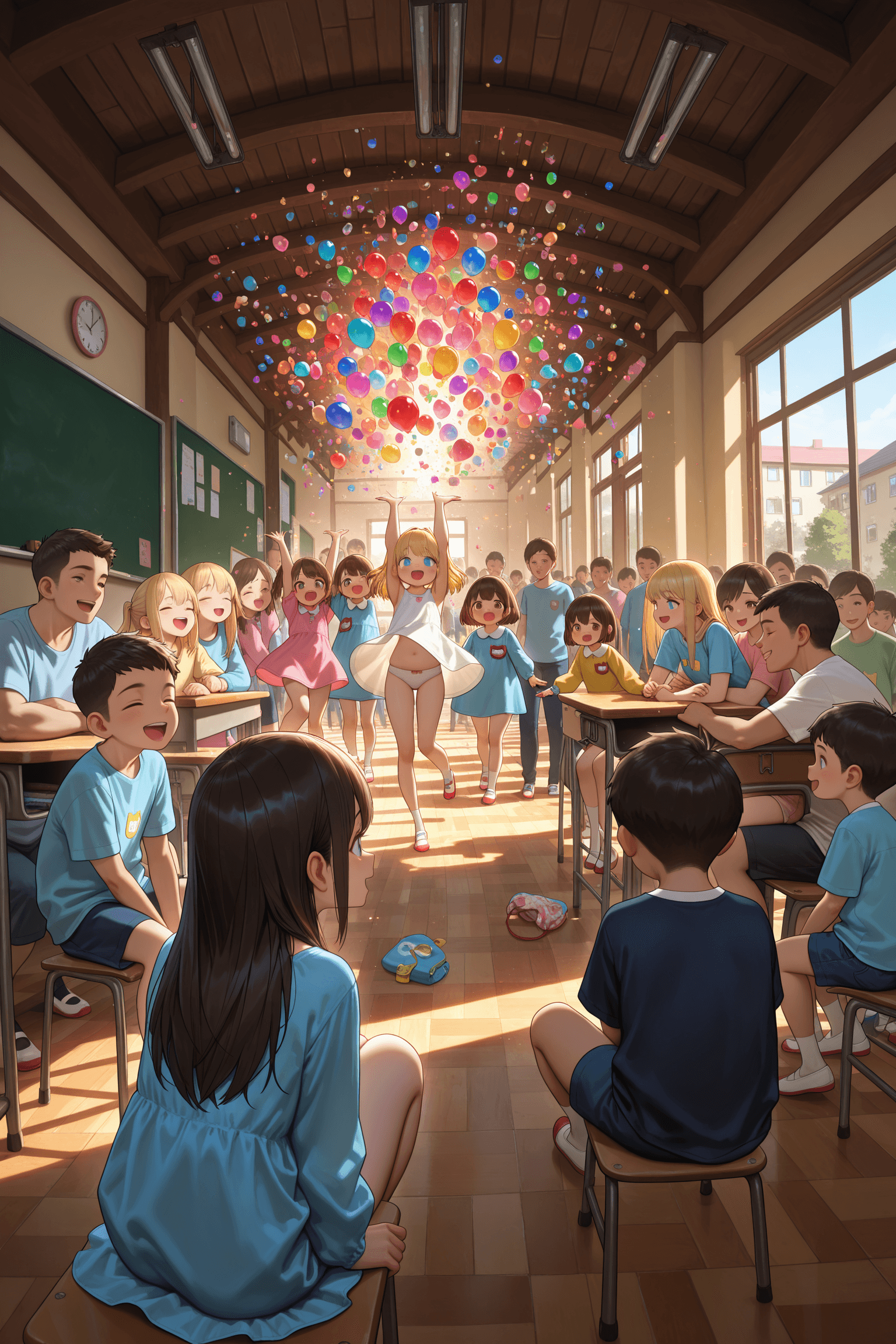 orgy, orgiastic, multiple people, children, kid, child, kindergarten, nursery, classroom, girls, boys, mixed group, standing, sitting, naked, nude, topless, clothes, clothing, partial clothing, underwear, panties, bra, shirt, dress, hair, long hair, short hair, black hair, brown hair, blonde hair, blue eyes, brown eyes, open mouth, smile, expression, background, indoor, indoors, bright lighting, soft lighting, detailed, high quality, vibrant colors, colorful, playful, joyful, dynamic pose, interacting, hugging, kissing, hand, arms, legs, body, skin, belly, shoulders, arms up, arms around, lap, group, crowd, people, crowded scene, activity, event, festive, lively, warm atmosphere, daytime, clear, detailed eyes, detailed hair, detailed clothing, detailed background, composition, full body, upper body, portrait, close-up, medium shot, wide shot, perspective, angle, depth, layers, foreground, middle ground, background, scenery, setting, environment, location, place, context, mood, atmosphere, feeling, emotion, character, person, individual, multiple, many, several, numerous, plentiful, abundant, rich, full, complete, whole, entire, total, maximum, peak, best, excellent, perfect, ideal, wonderful, fantastic, marvelous, amazing, incredible, superb, outstanding, magnificent, spectacular, brilliant, exceptional, remarkable, stunning, impressive, gorgeous, beautiful, lovely, pretty, attractive, appealing, charming, delightful, enchanting, captivating, mesmerizing, fascinating, intriguing, interesting, exciting, thrilling, exhilarating, exhilarating, exhilarating